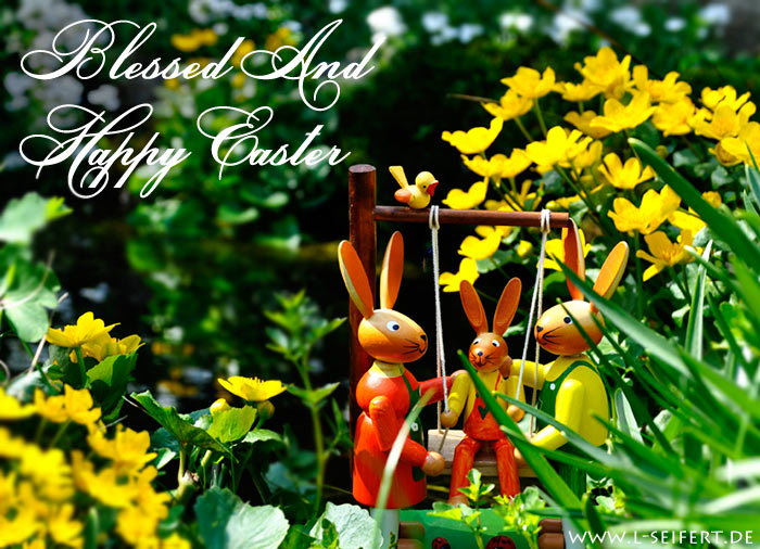 Happy Easter Greeting card. Wish your loved ones a happy Easter. Fotografie von Lothar Seifert