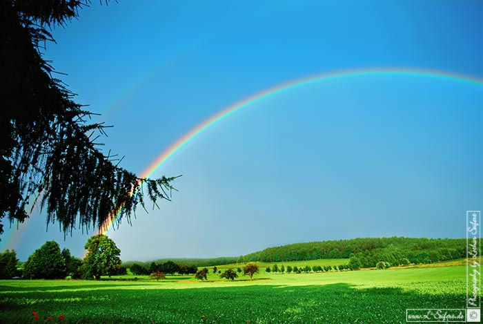 Bild Regenbogen, ein farbiges Lichtband durch reflektierende Wassertropfen. Fotografie von Lothar Seifert