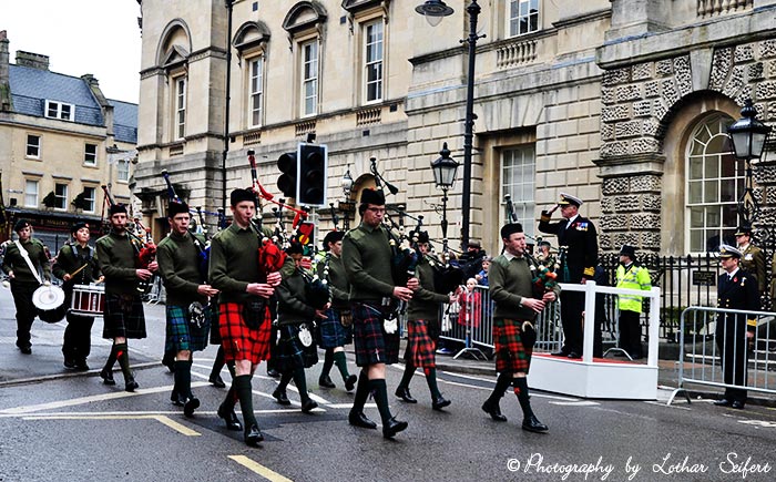 Militärparade in der englischen Stadt Bath. Fotografie von Lothar Seifert