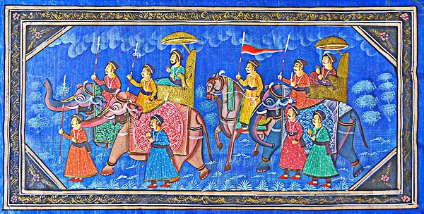 Indische Seidenmalerei Maharadscha
