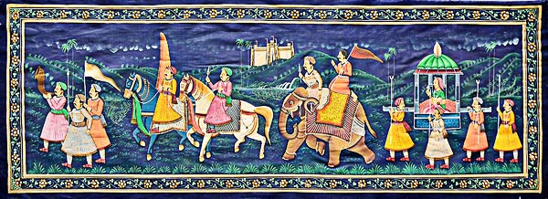 Seidenmalerei Gemahlin des Maharadscha